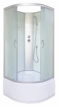 Душовий бокс Ko&Po 6021 F 80x80х195 см без даху глибокий піддон з сидінням матове скло розсувні двері