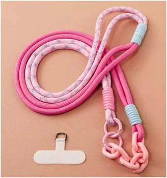 Шнурок на шею Wicker Pink для украшения телефона или аксессуаров стильный и практичный для повседневного использования