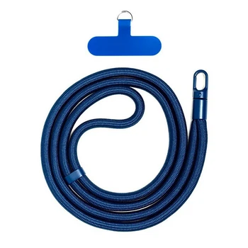 Шнурок на шею Rope Fat для телефона и украшений синий прочный аксессуар для ношения и защиты