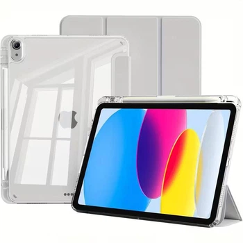 Чохол iPad 10/11 A16 2022-2025 Acrylic Clear Frame Pen Slot light gray