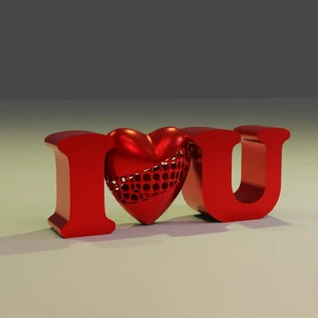 3Д Буквы I Love U Heart Letters Voronoi 20 См Белый 3д Печать