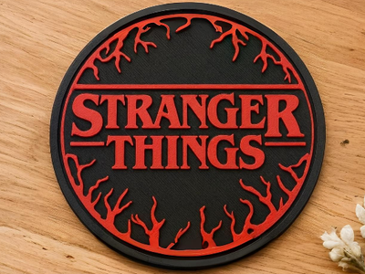 Підставка Підстаканник Stranger Things 10 См Чорний 3д Друк