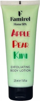 Відлущувальний лосьйон для тіла Famirel Home Spa Exfoliant Body Lotion Kiwi, Pear & Apple Ківі, груша і яблуко 225 мл (7290114086035)