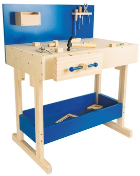 Іграшковий набір Small Foot стіл для майстерні  дерев'яний з аксесуарами Синій 5410707 (4020972108395)