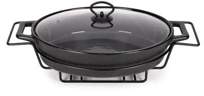 Мармит керамический Kamille KM-6430 3,5 л овальный с подставкой