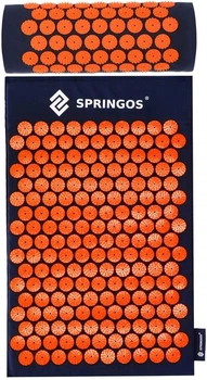 Килимок для акупресури Springos FA0155 з шипами та подушкою 65 x 41 см Помаранчево-темно-синій (5907719490212)