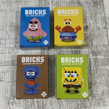 3D Мініконструктор Bricks: Набір «Губка Боб і його друзі», 4 фігурки (662 деталі)