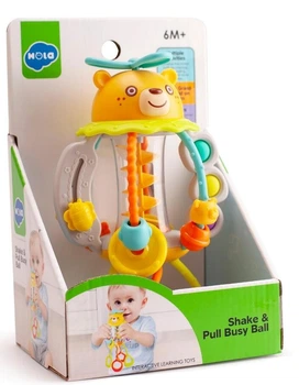 Сенсорні м'ячі для дітей HOLA Брязкальце Ведмедик HE7916 03744 (6944167103744)