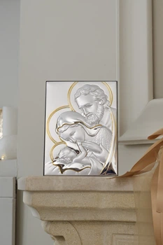 Срібна ікона Свята Родина (LE 5002 21 ORO) 16х21 см