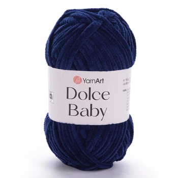 Плюшевая пряжа YarnArt Dolce Baby 756 темно-синий, 50 гр
