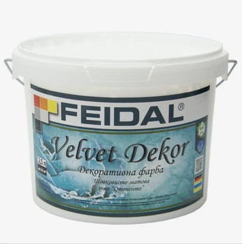 Краска интерьерная декоративная шелковисто-матовая Feidal Velvet Dekor Белая 2,5л