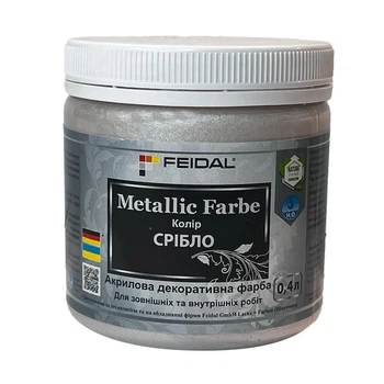 Эмаль с металлическим перламутровым блеском Feidal Metallic Farbe Серебро 0.4л