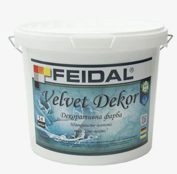 Краска интерьерная декоративная шелковисто-матовая Feidal Velvet Dekor Белая 5л