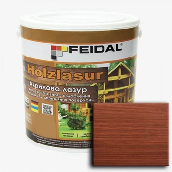 Лазур акрилова Feidal Holzlasur Червоне дерево 2.3л