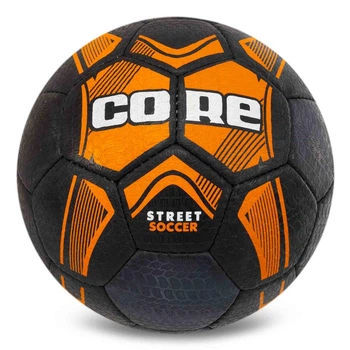 М'яч для вуличного футболу для асфальту Core Street Soccer 7942 розмір 5 Black-Orange