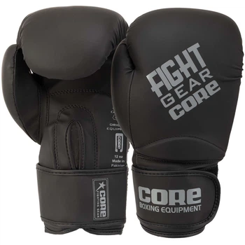 Перчатки боксерские на липучке Core Fight Gear 5259 размер 12 унций Black-Grey