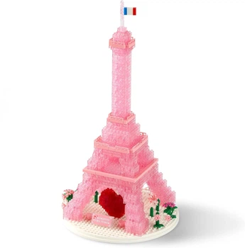 Конструктор EIFEL TOWER LED Ейфелева вежа рожева 1314 дет (P1025)
