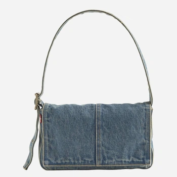 Сумка багет жіноча джинсова середня