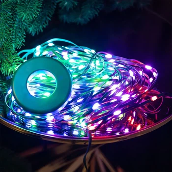 Смарт гірлянда на ялинку 2.5м 10 ниток 250 LED керування телефоном USB пульт RGB святкова новорічна Garlando