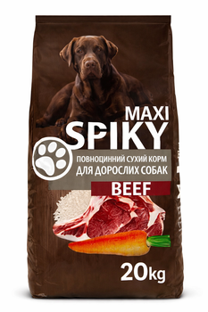 Сухой корм для взрослых собак всех пород Spiky с говядиной 20 кг.