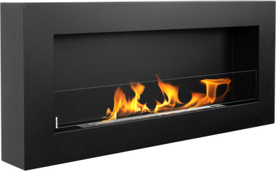Біокамін BIOkominkiGMT 900х400 BOX чорний матовий (зі склом)