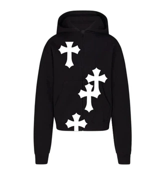 Мужская демисезонная кофта Chrome Hearts на молнии S черная (ZPHOD17)