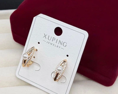 Підвісні сережки з перлами Xuping із медичної сталі сережки для вух біжутерія сережки з камінням кільця з намистинами
