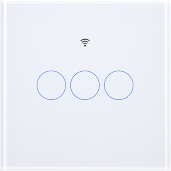 Розумний перемикач Moes Matter Wi-Fi скляний сенсорний на 3 канали Білий (MWS-EU3-WH)