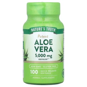Алое Вера Nature's Truth Aloe Vera Potent 5000 мг 100 гелевих капсул (ARE-576331)