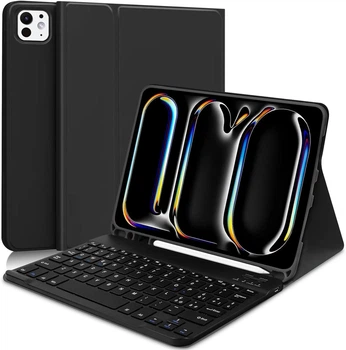 Клавіатурний чохол для iPad Pro 11 (M4) з тримачем для Apple Pencil Bluetooth знімний QWERTY чорний PU