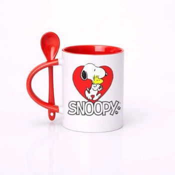 Чашка керамічна з ложкою Snoopy Снупі 330 мл (СН00305)