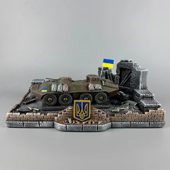 Сувенирный набор штофов "БТР-70" ручная работа | Декоративная подставка для стопок и бутылки PA_1234