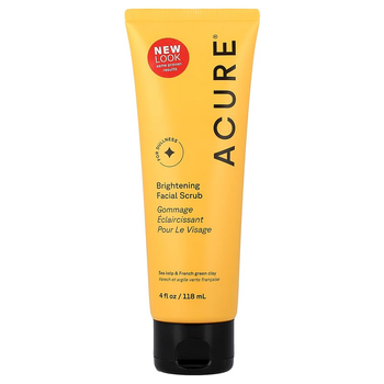 Скраб для очистки лица ACURE "Brilliantly Brightening Facial Scrub" очищающий и осветляющий для кожи с морскими бурыми водорослями и французской зеленой глиной (118 мл / 4 жидк. унций)