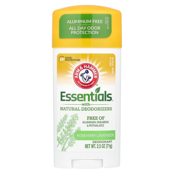 Дезодорант Arm & Hammer "Essentials with Natural Deodorizers" широкий стик с натуральными дезодорирующими компонентами, розмарин и лаванда (71 г / 2,5 унции)