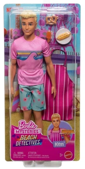 Lalka Ken Mattel Barbie Mysteries Ken Plażowi detektywi z akcesoriami JFV65 (194735306343)