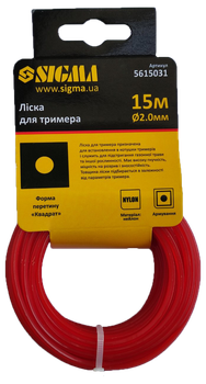 Жилка для тримера армована квадратна Sigma 2,0 мм 15 м