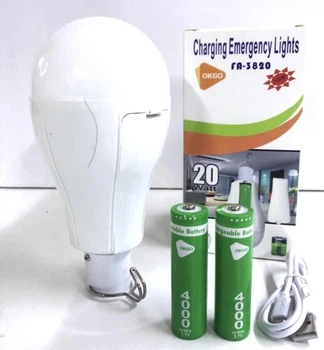 Лампочка з двома акумуляторами в комплекті 2 x 18650 20w та з гачком для дому, для дачі, для походу, для відпочинку, для туризму, для кемпінгу, для полювання, для рибалки