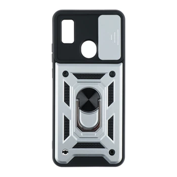 Чехол накладка Guard Shield Armor с кольцом для ZTE Blade A51 Silver