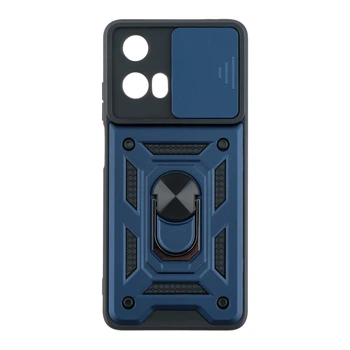 Чехол накладка Guard Shield Armor с кольцом для Motorola E14 Dark Blue