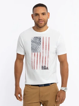 Футболка бавовняна довга чоловіча U.S. Polo Assn 11D538-2X00A(White) XL Біла з принтом (786662135303)