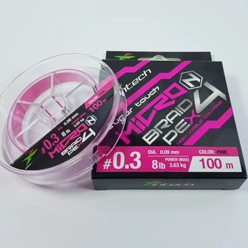Тонучий плетений шнур на окуня Intech MicroN PE х4 100м #0.3