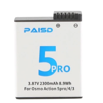 Усиленный аккумулятор PAISD 2300 mAh для DJI Osmo Action 5 Pro / 4 / 3 (High Capacity)