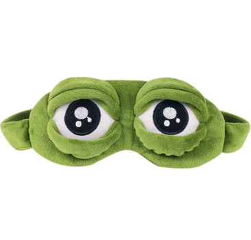 Маска для сна Frog Ice Eye Mask плюшевая, зеленая MA689