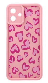 Чехол Shock Print Case для Samsung Galaxy A07 / A075 бампер силиконовый цвет светло-розовый с рисунком Сердца