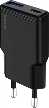 Сетевое зарядное устройство Proove Slender 30W (Type-C + USB) Black (643650001)