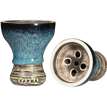 Чаша Karma Turkish Mini Blue для кальяна из глины синяя турка в глазури