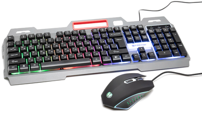 Комплект дротовий клавіатура та миша Hölmer SG-01 RGB сірий з чорним