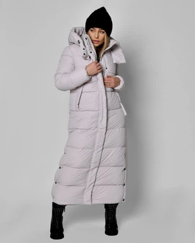 Пуховик жіночий довгий X-Woyz LS-8898-4 56109 S приглушений бежевий