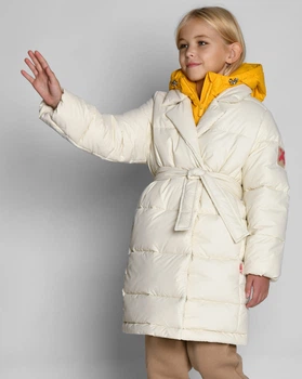 Пуховик з поясом для дівчинки X-Woyz DT-8344-36 60095 116 см молочний
