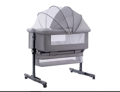 Детская кровать приставная 0219/МК 3в1 с пеленальным столиком Light Grey, и удобная кровать 0219/МК 57164/59